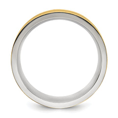 Chisel Titanium Brushed and Polished Yellow IP-plated 8mm Band