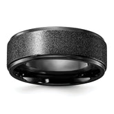 Chisel Titanium Polished Laser-cut Center Black IP-plated 8mm Band