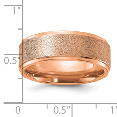 Chisel Titanium Polished Laser-cut Center Rose IP-plated 8mm Band