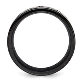 Chisel Titanium Brushed Black IP-plated Heartbeat 8mm Band