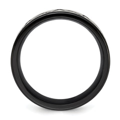 Chisel Titanium Brushed Black IP-plated Heartbeat 8mm Band