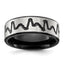Chisel Heartbeat Wedding Band in Black IP-Plated Titanium, 8mm, Size 8–13 - Sophia Jewelers