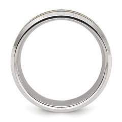 Chisel Titanium Brushed and Polished Yellow IP-plated 8mm Band