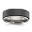 Chisel Titanium Polished with Brushed Black Zirconium Rotating Inner Channel 8mm Band - Sophia Jewelers