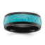 Turquoise Inlay Wedding Band in Black IP-Plated Titanium, 8mm - Sophia Jewelers