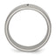 Chisel Titanium Brushed Center Cross 8mm Ridged Edge Band