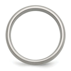 Chisel Titanium Brushed with Sterling Silver Inlay 8mm Band