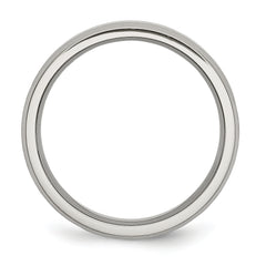 Titanium Brushed with Polished and Beveled Edge 6mm Band