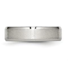 Titanium Brushed with Polished and Beveled Edge 6mm Band