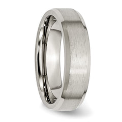 Titanium Brushed with Polished and Beveled Edge 6mm Band