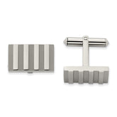 Chisel Titanium Brushed and Polished Stripes Cufflinks