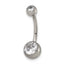 Polished Cubic Zirconia Titanium Navel Ring