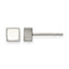 Titanium Enamel Brushed Square Cubic Zirconia Button Earrings