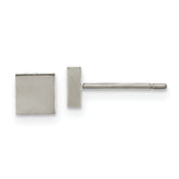 Chisel Titanium Brushed Square Post Earrings
