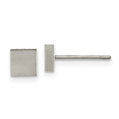 Chisel Titanium Brushed Square Post Earrings