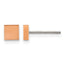 Titanium Rose Gold-Tone Brushed Square Button Earrings