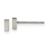 Chisel Titanium Brushed Rectangle Post Earrings