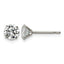 Polished Cubic Zirconia Titanium Stud Earrings 6mm