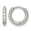 Titanium Hinged Cubic Zirconia Huggie Hoop Earrings for Women