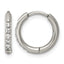 Titanium Hinged Cubic Zirconia Huggie Hoop Earrings for Women