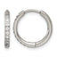 Polished Cubic Zirconia Titanium Hoop Earrings 15.9mm