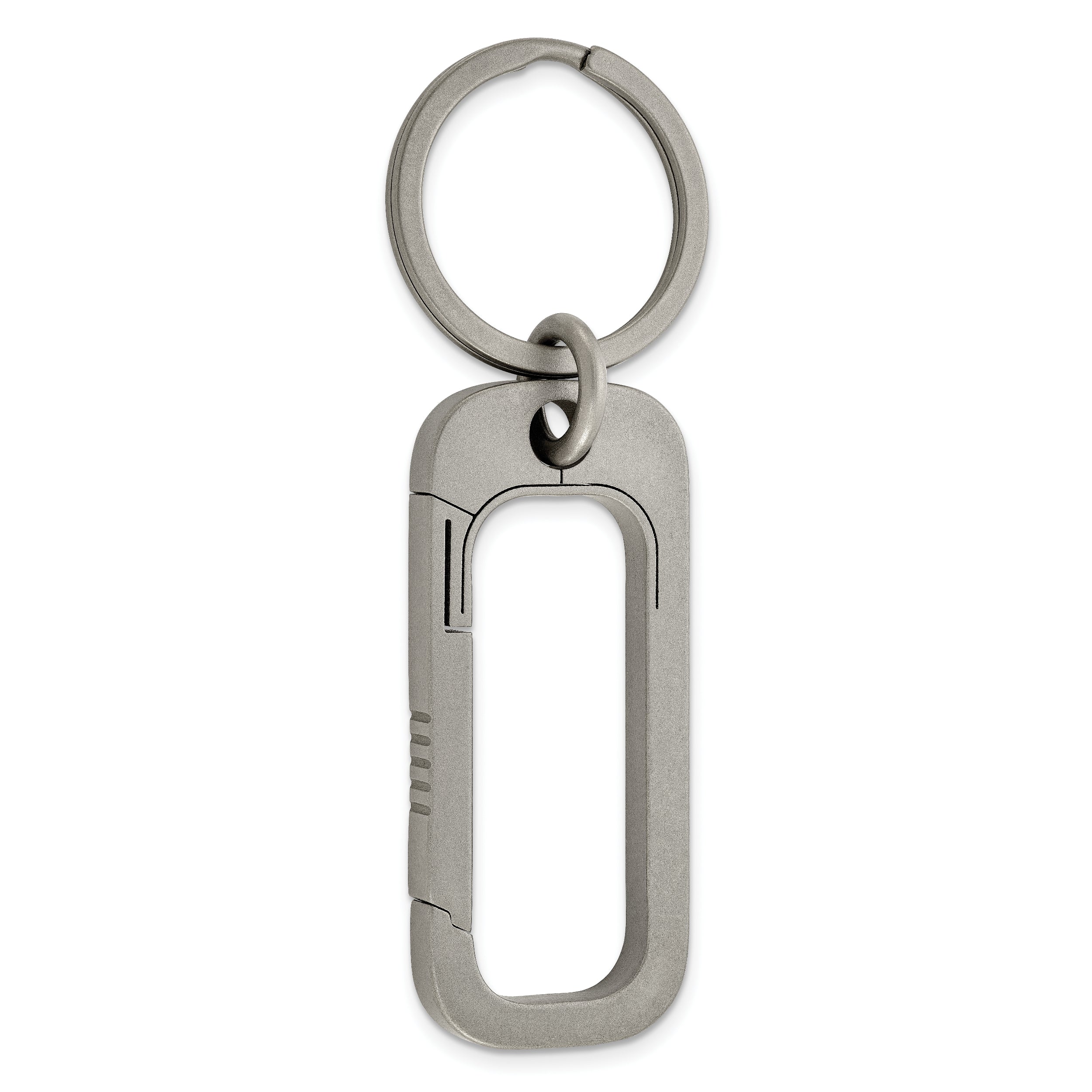 Chisel Titanium Brushed Squared Carabiner Key Ring