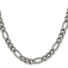 Chisel Titanium Polished 7mm 22 inch Figaro Chain
