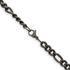 Chisel Titanium Polished 7mm 22 inch Figaro Chain