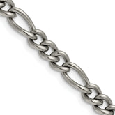 Chisel Titanium Polished 7mm 22 inch Figaro Chain