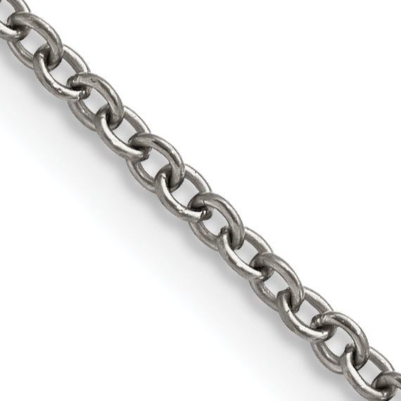 Chisel Titanium Polished 2.25mm 22 inch Cable Chain