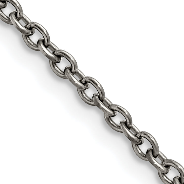 Chisel Titanium Polished 2.9mm 22 inch Cable Chain