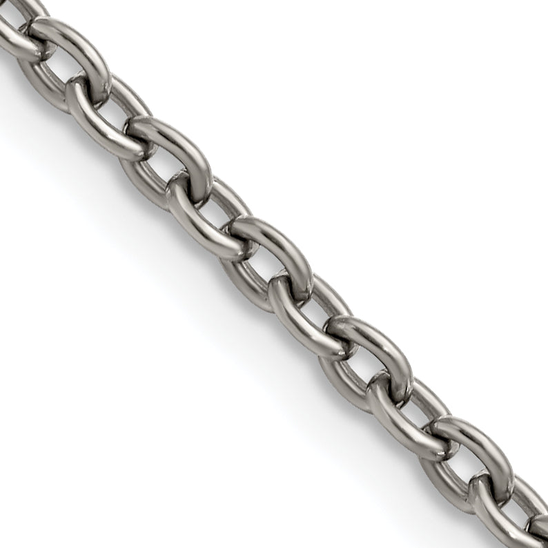 Chisel Titanium Polished 3.5mm 22 inch Cable Chain