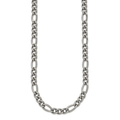 Chisel Titanium Polished 7mm 21.75 inch Figaro Chain