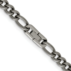 Chisel Titanium Polished 7mm 21.75 inch Figaro Chain