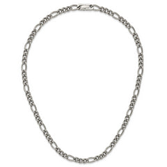Chisel Titanium Polished 7mm 21.75 inch Figaro Chain