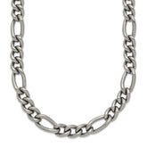 Chisel Titanium Polished 7mm 21.75 inch Figaro Chain