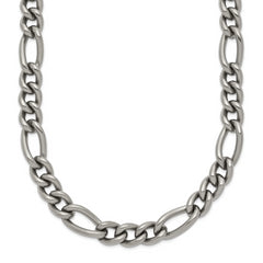Chisel Titanium Polished 7mm 21.75 inch Figaro Chain