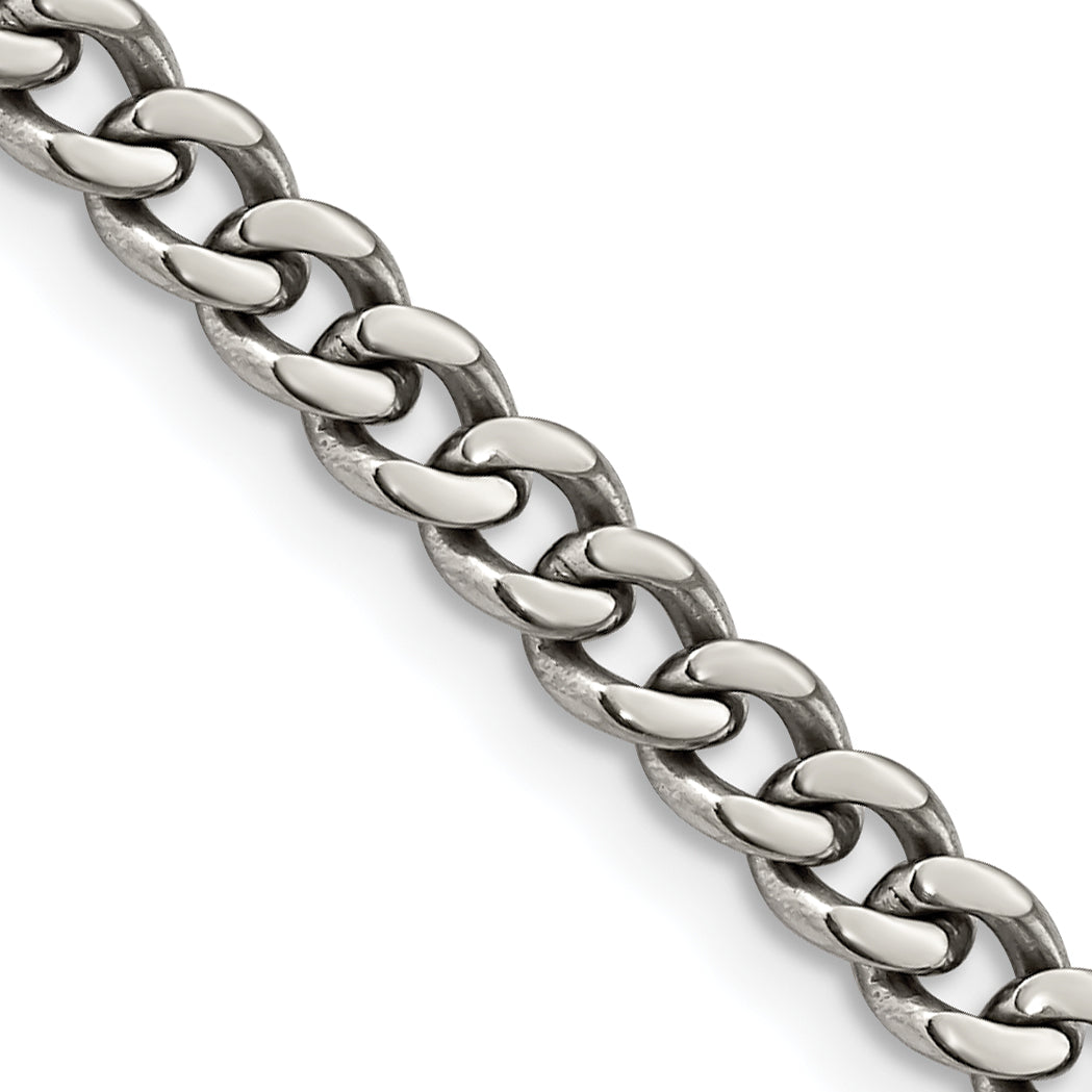Chisel Titanium Polished 5.5mm 22 inch Curb Chain