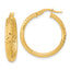 14K Polished and Diamond-cut Inside and Out Fancy Hoop Earrings