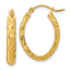 14K Polished Diamond-cut Fancy Oval Hoop Earrings