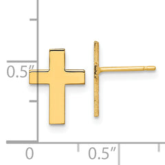 14k Polished Cross Earrings