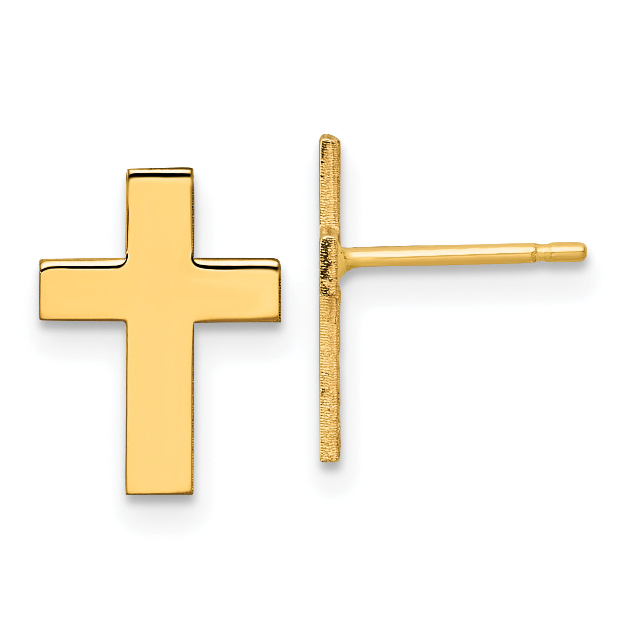 14k Polished Cross Earrings