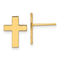 14k Polished Cross Earrings