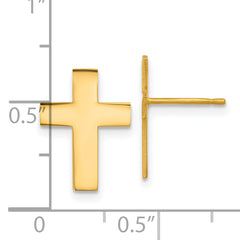 14k Polished Cross Earrings