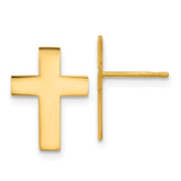 14k Polished Cross Earrings