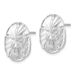 14K White Gold Large Sanddollar Post Earrings