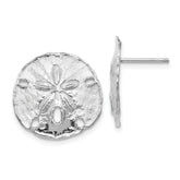 14K White Gold Large Sanddollar Post Earrings