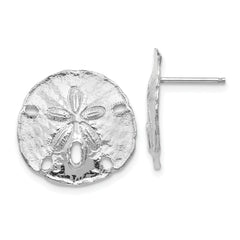14K White Gold Large Sanddollar Post Earrings