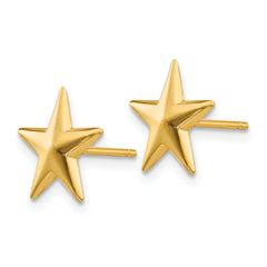 14K Gold Nautical Star Post Earrings, 11mm, Polished Finish
