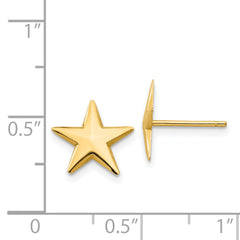 14K Gold Nautical Star Post Earrings, 11mm, Polished Finish